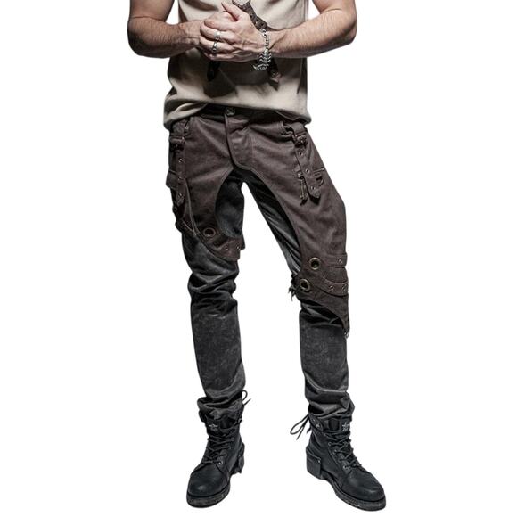 Punk rave Punk Post-Apocalyptic Steampunk Outlaw Mens Pants Size S - Picture 2 of 8